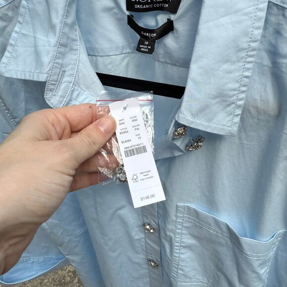 J.Crew Organic Cotton Garçon Shirt - Light Blue, Size 10 - Picture 3 of 7